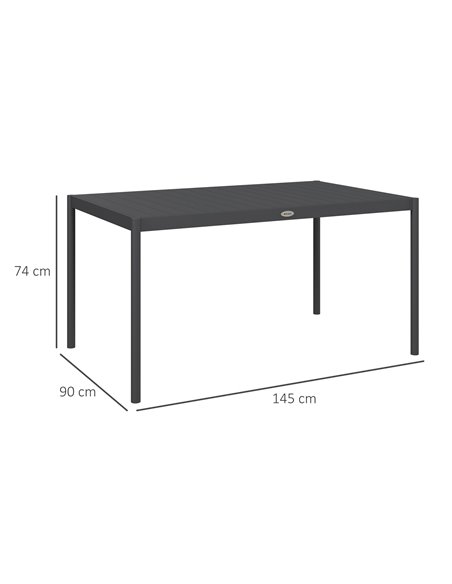 Outsunny Six-Seater Aluminium Outdoor Table, Durable, Weather-Resistant, Family Garden Furniture 84G-377V00CG - pic 65754 | FastDaddyshop