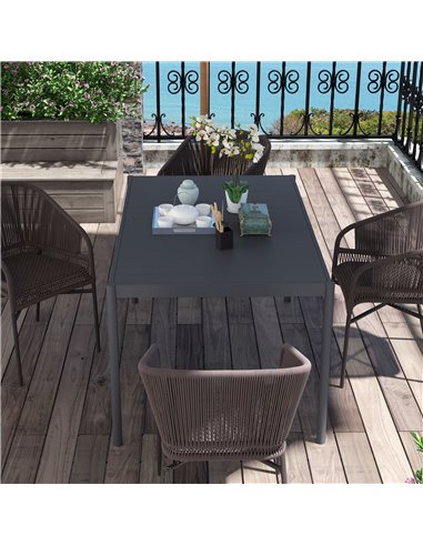 Outsunny Six-Seater Aluminium Outdoor Table, Durable, Weather-Resistant, Family Garden Furniture 84G-377V00CG