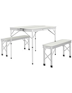 Outsunny Foldable Picnic Camping Aluminium Table Set, Silver A20-415V00SR