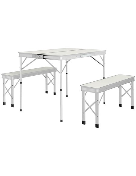 Outsunny Foldable Picnic Camping Aluminium Table Set, Silver A20-415V00SR - pic 65761 | FastDaddyshop