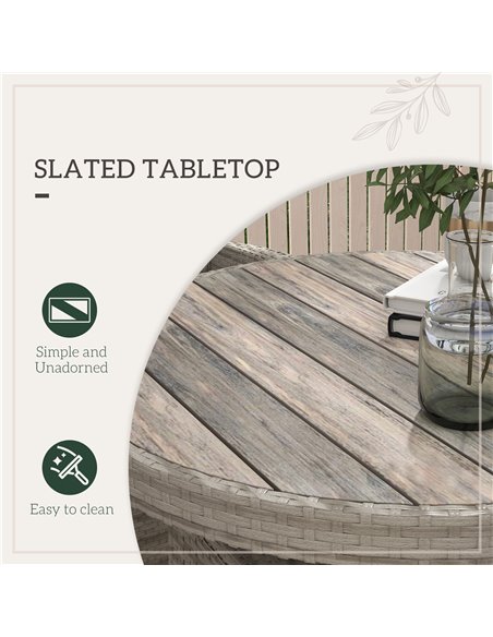 Outsunny Rattan Dining Set, 5 Pieces with Removable Cushions & Slatted Tabletop, Ideal for Patio, Lawn, Balcony, Grey 861-096V70 - pic 65773 | FastDaddyshop