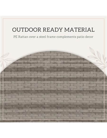 Outsunny Rattan Dining Set, 5 Pieces with Removable Cushions & Slatted Tabletop, Ideal for Patio, Lawn, Balcony, Grey 861-096V70 - pic 65775 | FastDaddyshop