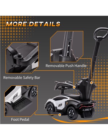AIYAPLAY 2 in 1 Baby Push Car Essenza SCV12 Licensed Ride On Cars for Toddlers Parent Push Along Car Toddler Sliding Car with Ho