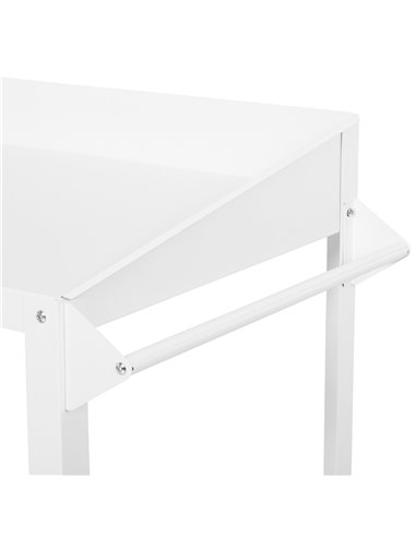 Outsunny Garden Outdoor Metal Potting Table Bench Planting Workstation Push Cart with Wheels Side Hanger - White 845-316
