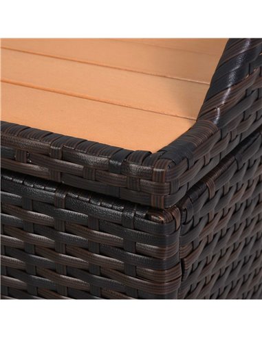 Outsunny Rattan Wicker Outdoor Storage Bench with Cushion, Brown, Patio PE Rattan, Elegant Seating and Storage Solution 841-153