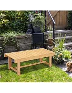 Outsunny 2-seater Outdoor Indoor Garden Wooden Bench Patio Loveseat Fir 110L x 38W x 35H cm Natural 84B-362 2