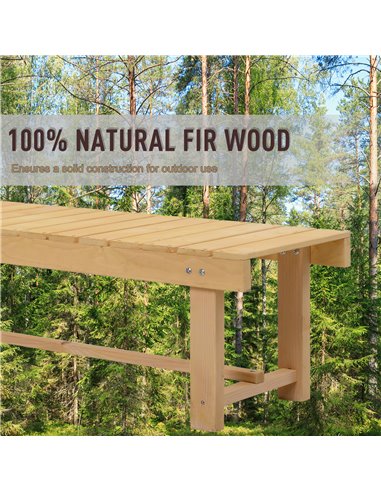 Outsunny 2-seater Outdoor Indoor Garden Wooden Bench Patio Loveseat Fir 110L x 38W x 35H cm Natural 84B-362