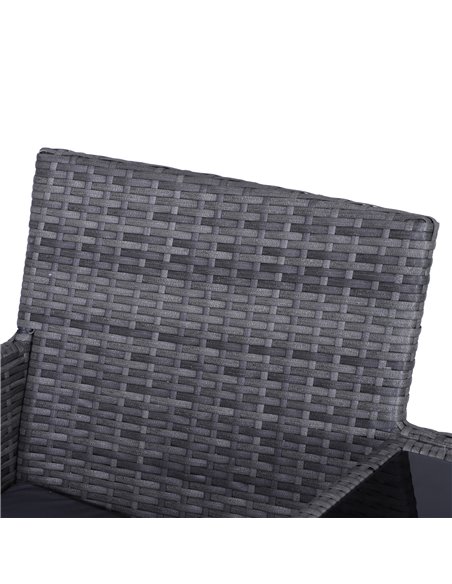 Outsunny Garden Rattan 2 Seater Companion Seat Wicker Love Seat Weave Partner Bench with Cushions Patio Outdoor Furniture - Grey - pic 65894 | FastDaddyshop