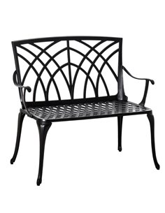Outsunny 2-Seater Aluminium Garden Bench Loveseat, Black 84B-503