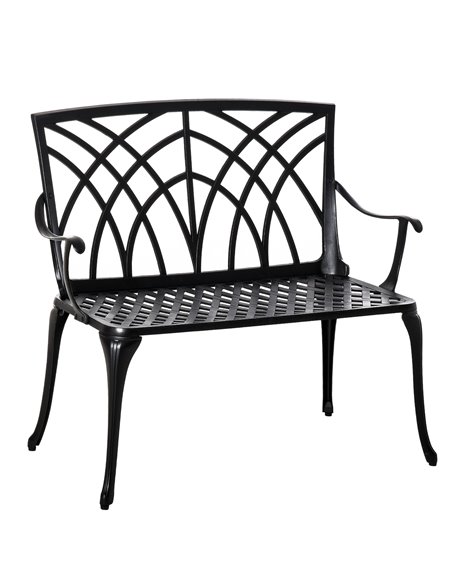 Outsunny 2-Seater Aluminium Garden Bench Loveseat, Black 84B-503 - pic 65905 | FastDaddyshop