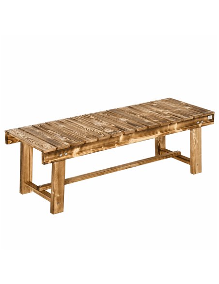 Outsunny 2-seater Outdoor Indoor Garden Wooden Bench Patio Loveseat Fir 110L x 38W x 35H cm Carbonised 84B-362CF - pic 65914 | FastDaddyshop