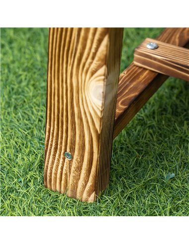 Outsunny 2-seater Outdoor Indoor Garden Wooden Bench Patio Loveseat Fir 110L x 38W x 35H cm Carbonised 84B-362CF
