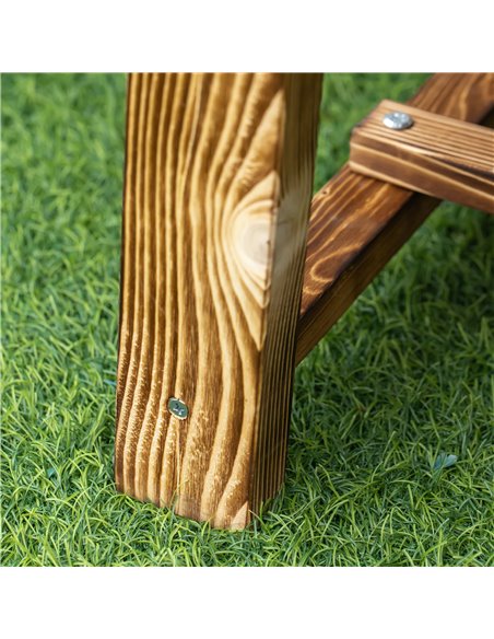 Outsunny 2-seater Outdoor Indoor Garden Wooden Bench Patio Loveseat Fir 110L x 38W x 35H cm Carbonised 84B-362CF - pic 65922 | FastDaddyshop