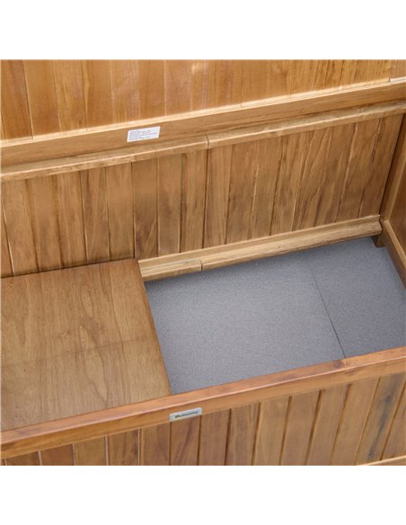 Outsunny 2 Seater Wood Garden Storage Bench, Outdoor Storage Box, Patio Seating Furniture, 125 x 68.5 x 97cm, Natural 84B-740ND - pic 65940 | FastDaddyshop