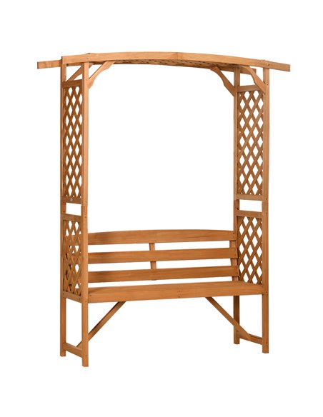 Outsunny Patio Garden Bench, Natural Wooden Garden Arbour with Seat for Vines/Climbing Plants, Natural 84G-002V00BN - pic 65941 | FastDaddyshop