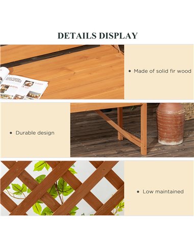 Outsunny Patio Garden Bench, Natural Wooden Garden Arbour with Seat for Vines/Climbing Plants, Natural 84G-002V00BN
