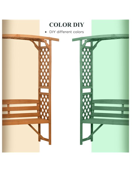 Outsunny Patio Garden Bench, Natural Wooden Garden Arbour with Seat for Vines/Climbing Plants, Natural 84G-002V00BN - pic 65946 | FastDaddyshop