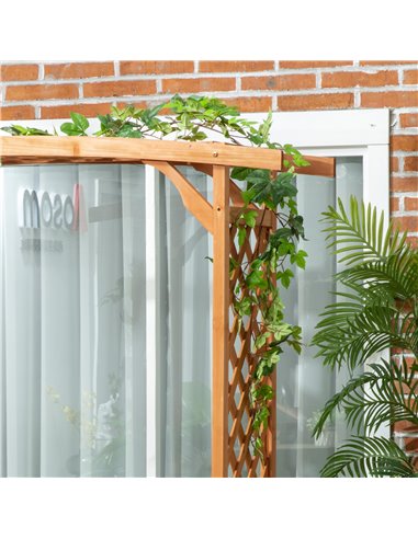Outsunny Patio Garden Bench, Natural Wooden Garden Arbour with Seat for Vines/Climbing Plants, Natural 84G-002V00BN