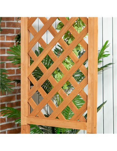 Outsunny Patio Garden Bench, Natural Wooden Garden Arbour with Seat for Vines/Climbing Plants, Natural 84G-002V00BN