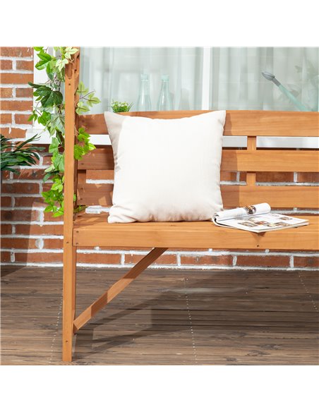 Outsunny Patio Garden Bench, Natural Wooden Garden Arbour with Seat for Vines/Climbing Plants, Natural 84G-002V00BN - pic 65949 | FastDaddyshop
