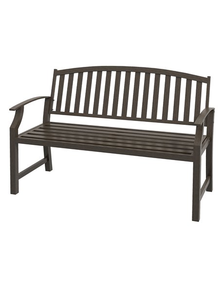 Outsunny Metal Garden Bench with Slatted Seat, Brown 84G-247V00BN - pic 65968 | FastDaddyshop