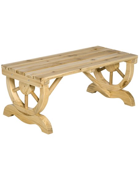 Outsunny 2-Person Garden Bench Rustic Wooden Outdoor Bench, Natural 84B-410ND - pic 65977 | FastDaddyshop