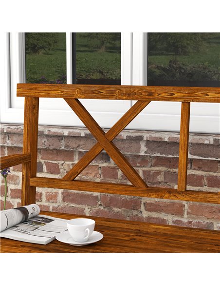 Outsunny Outdoor Bench, 2-Seater with Storage Shelf, Backrest, Armrests, Slat Seat, Wooden, Carbonized 84G-429V00TN - pic 65993 | FastDaddyshop
