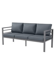 Outsunny Aluminium Three-Seater Garden Bench, with Cushions - Grey 84G-457V01GY