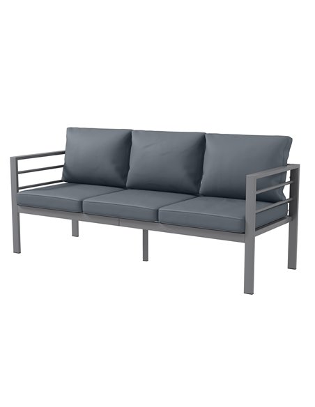 Outsunny Aluminium Three-Seater Garden Bench, with Cushions - Grey 84G-457V01GY - pic 65995 | FastDaddyshop