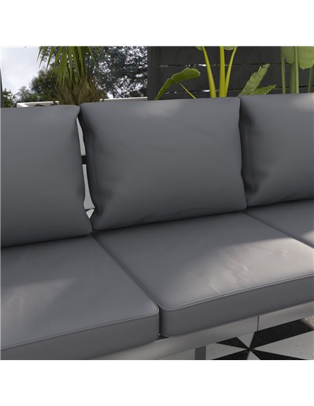 Outsunny Aluminium Three-Seater Garden Bench, with Cushions - Grey 84G-457V01GY - pic 66001 | FastDaddyshop