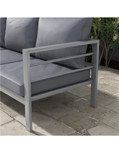 Outsunny Aluminium Three-Seater Garden Bench, with Cushions - Grey 84G-457V01GY - pic 66003 | FastDaddyshop