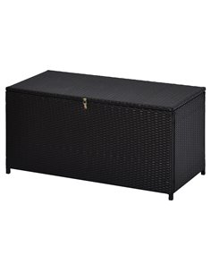 Outsunny Rattan Storage Box Outdoor Indoor Wicker Cabinet Chest Garden Furniture 118 x 54 x 59cm - Dark Brown 865-003