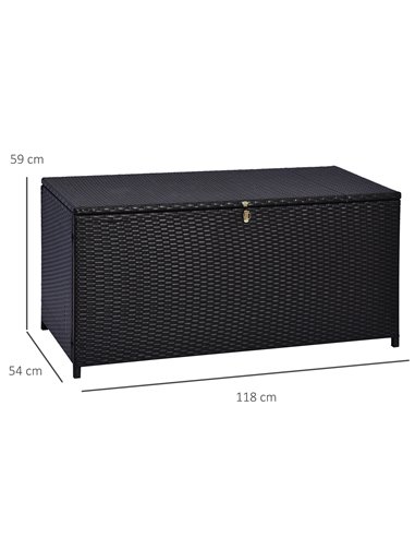 Outsunny Rattan Storage Box Outdoor Indoor Wicker Cabinet Chest Garden Furniture 118 x 54 x 59cm - Dark Brown 865-003