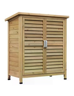 Outsunny Garden Storage Unit Solid Fir Wood Garage Organisation Sturdy Cabinet Outdoor 845-248