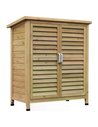 Outsunny Garden Storage Unit Solid Fir Wood Garage Organisation Sturdy Cabinet Outdoor 845-248