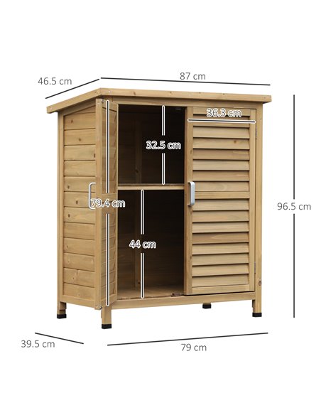 Outsunny Garden Storage Unit Solid Fir Wood Garage Organisation Sturdy Cabinet Outdoor 845-248 - pic 66015 | FastDaddyshop