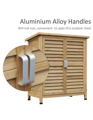 Outsunny Garden Storage Unit Solid Fir Wood Garage Organisation Sturdy Cabinet Outdoor 845-248