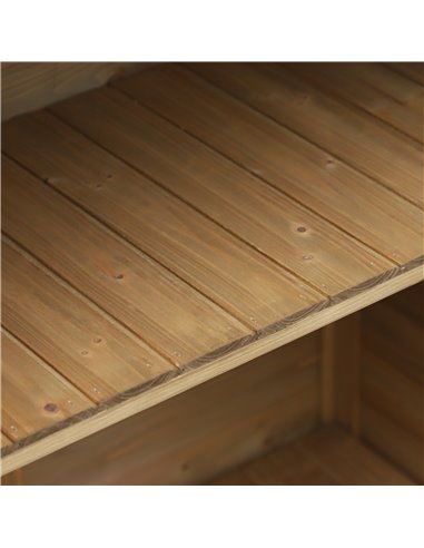 Outsunny Garden Storage Unit Solid Fir Wood Garage Organisation Sturdy Cabinet Outdoor 845-248