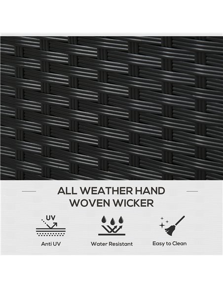 Outsunny Rattan Effect Garden Storage Box, Weatherproof Outdoor Deck Box with Shoe Shelf, Black 865-010V00BK - pic 66026 | FastDaddyshop