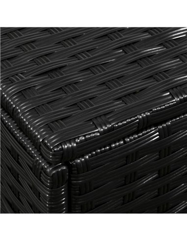 Outsunny Rattan Effect Garden Storage Box, Weatherproof Outdoor Deck Box with Shoe Shelf, Black 865-010V00BK