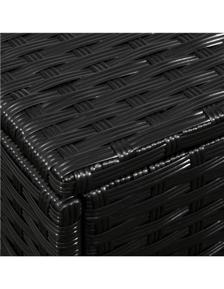 Outsunny Rattan Effect Garden Storage Box, Weatherproof Outdoor Deck Box with Shoe Shelf, Black 865-010V00BK - pic 66030 | FastDaddyshop