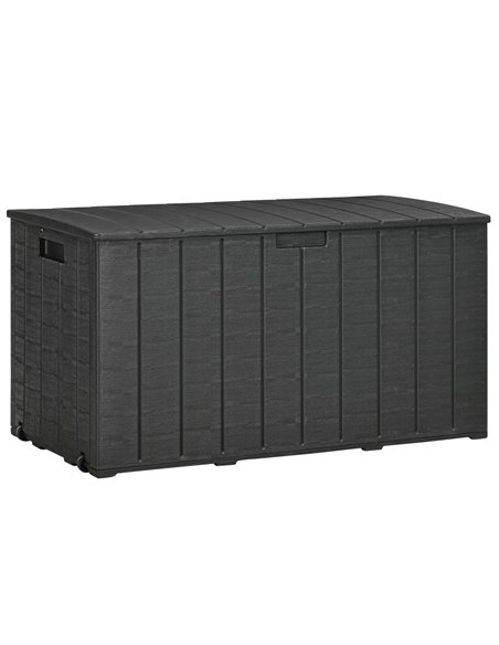 Outsunny Extra Large Outdoor Storage Box, 336 Litre Water-resistant Garden Container, Black 84G-122V00BK - pic 66031 | FastDaddyshop