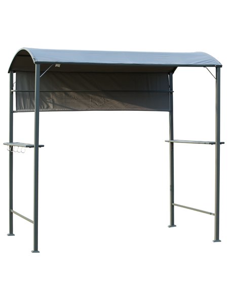 Outsunny BBQ Canopy, Metal Frame, Outdoor Grill Shelter, Ventilated Roof, Weather-Resistant, Grey 84C-174 - pic 66049 | FastDaddyshop