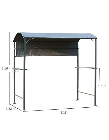 Outsunny BBQ Canopy, Metal Frame, Outdoor Grill Shelter, Ventilated Roof, Weather-Resistant, Grey 84C-174 - pic 66051 | FastDaddyshop