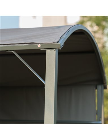 Outsunny BBQ Canopy, Metal Frame, Outdoor Grill Shelter, Ventilated Roof, Weather-Resistant, Grey 84C-174