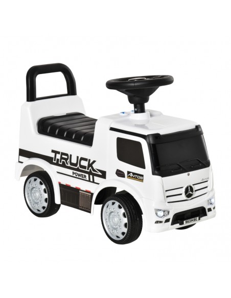 Homcom 3-in-1 Ride On Car Kids Mercedes Truck Storage Handle White - pic 6606 | FastDaddyshop