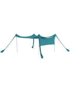 Outsunny Beach Shelter with Side Wall, Portable Carry Bag, Ideal for Camping, Fishing, Picnics, Sky Blue A20-427V00LB
