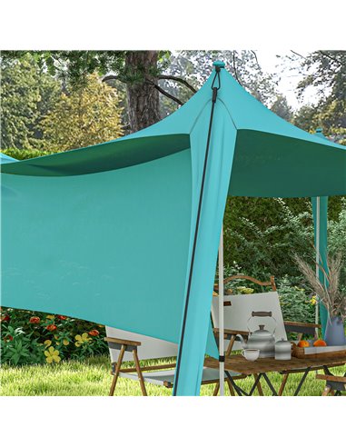 Outsunny Beach Shelter with Side Wall, Portable Carry Bag, Ideal for Camping, Fishing, Picnics, Sky Blue A20-427V00LB