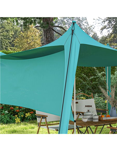 Outsunny Beach Shelter with Side Wall, Portable Carry Bag, Ideal for Camping, Fishing, Picnics, Sky Blue A20-427V00LB - pic 66110 | FastDaddyshop