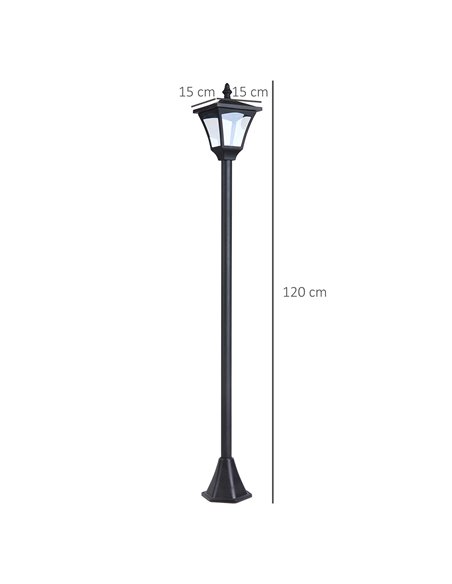 Outsunny Outdoor Solar Powered Post Lamp Sensor Dimmable LED Lantern Bollard Pathway 1.2M Tall - Black 842-107 - pic 66114 | FastDaddyshop